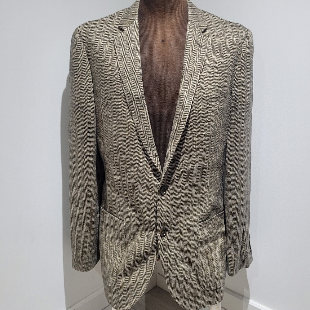J.Crew Linen Herringbone Blazer Jacket | Tan | Summer Sport Jacket